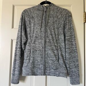 Athleta Women's No Sweat Hoodie Heather Gray Jacket Sweatshirt Pockets Size XS